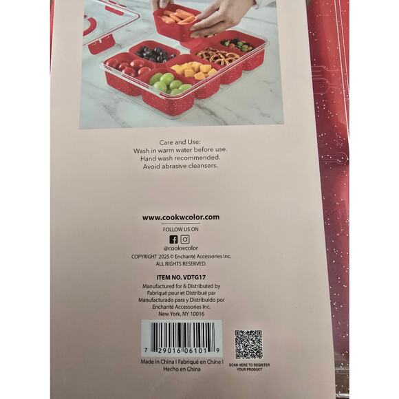 Cook With Color Sparkle Snack Box Food Storage Container Red - Picture 3 of 6